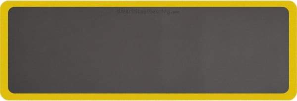 Smart Step - 6' Long x 2' Wide, Dry Environment, Anti-Fatigue Matting - Gray with Yellow Borders, Urethane with Urethane Sponge Base, Beveled on All 4 Sides - Eagle Tool & Supply