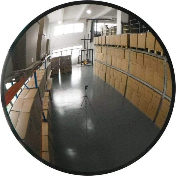 PRO-SAFE - Indoor/Outdoor Round Convex Safety, Traffic & Inspection Mirrors - Glass Lens, Galvanized Steel Backing, 36" Diam x 37" High - Eagle Tool & Supply