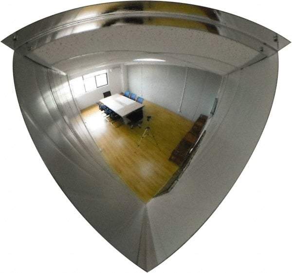 PRO-SAFE - Indoor/Outdoor Quarter Dome Dome Safety, Traffic & Inspection Mirrors - Polycarbonate Lens, 18" Diam x 15" High - Eagle Tool & Supply