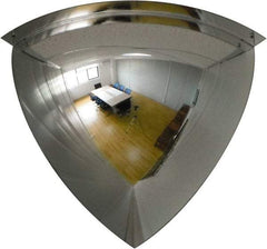 PRO-SAFE - Indoor/Outdoor Quarter Dome Dome Safety, Traffic & Inspection Mirrors - Polycarbonate Lens, 32" Diam x 27" High - Eagle Tool & Supply