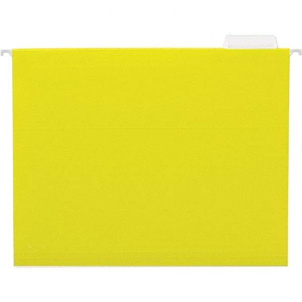 UNIVERSAL - 9-1/2x11-3/4", Letter Size, Yellow, Hanging File Folder - 11 Point Stock, 1/5 Tab Cut Location - Eagle Tool & Supply