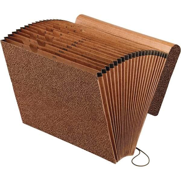 Pendaflex - 12 x 10", Letter Size, Redrope, Expandable File Folders with Elastic Cord Closure - Assorted Tab Cut Location - Eagle Tool & Supply