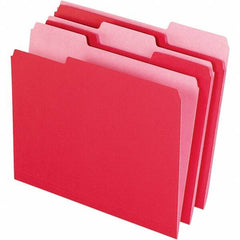 Pendaflex - 11-5/8 x 9-3/16", Letter Size, Red, File Folders with Top Tab - 11 Point Stock, Assorted Tab Cut Location - Eagle Tool & Supply