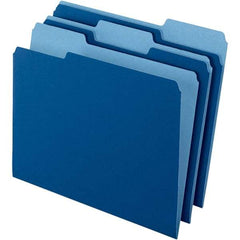 Pendaflex - 11-5/8 x 9-3/16", Letter Size, Navy Blue, File Folders with Top Tab - 11 Point Stock, Assorted Tab Cut Location - Eagle Tool & Supply