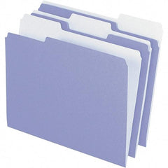 Pendaflex - 11-5/8 x 9-1/2", Letter Size, Lavender, File Folders with Top Tab - 11 Point Stock, Assorted Tab Cut Location - Eagle Tool & Supply