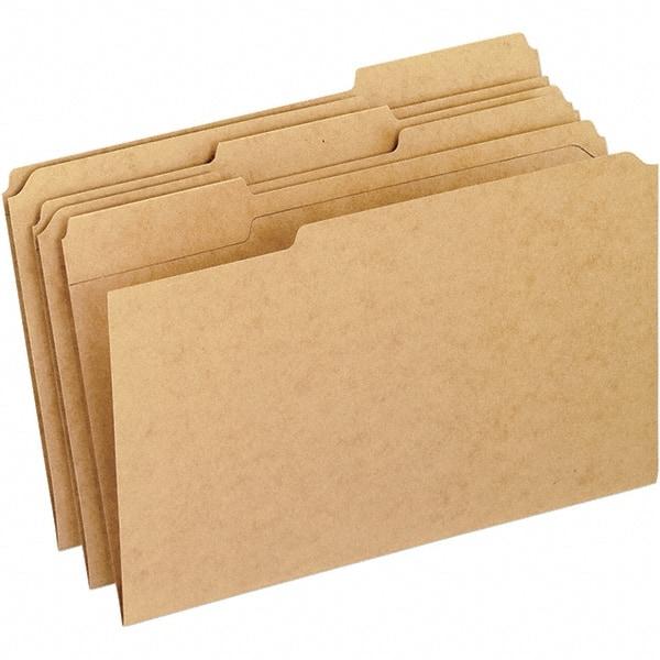 Pendaflex - 15-1/4 x 10", Legal, Brown, File Folders with Top Tab - 11 Point Stock, Assorted Tab Cut Location - Eagle Tool & Supply