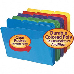 SMEAD - 11-5/8 x 9-1/2", Letter Size, Assorted Colors, File Folders with Top Tab - Assorted Tab Cut Location - Eagle Tool & Supply