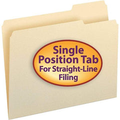 SMEAD - 11-5/8 x 9-1/2", Letter Size, Manila, File Folders with Top Tab - 11 Point Stock, 1/3 Tab Cut Location - Eagle Tool & Supply