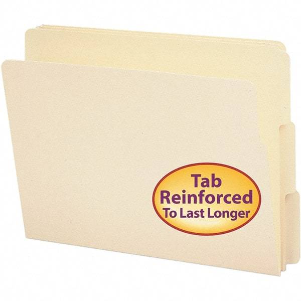 SMEAD - 12-1/4 x 9-1/2", Letter Size, Manila, File Folders with End Tab - 11 Point Stock, Assorted Tab Cut Location - Eagle Tool & Supply