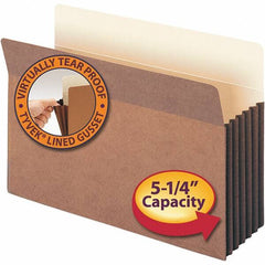 SMEAD - 14-3/4 x 9-1/2", Legal, Redrope, 5-1/4" Expanding Wallet - 11 Point Stock, Straight Tab Cut Location - Eagle Tool & Supply