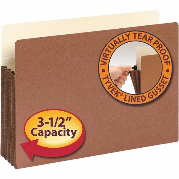 SMEAD - 14-3/4 x 9-1/2", Legal, Redrope, 3-1/2" Expanding Wallet - 11 Point Stock, Straight Tab Cut Location - Eagle Tool & Supply