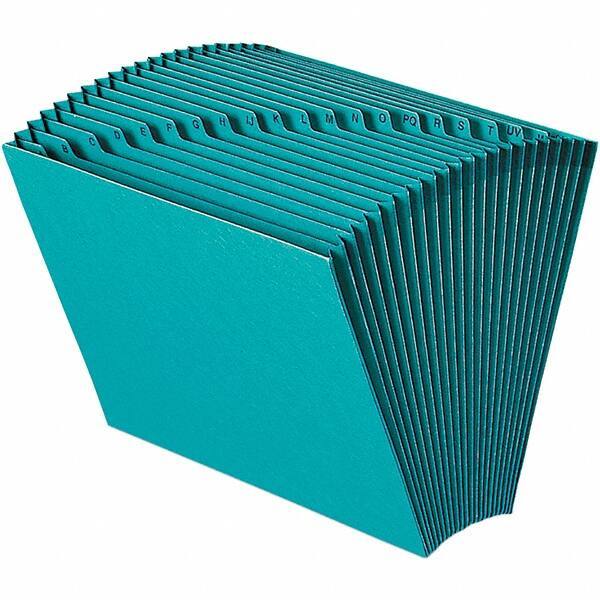 SMEAD - 12 x 10", Letter Size, Teal, A-Z Indexed Expanding Files - Assorted Tab Cut Location - Eagle Tool & Supply