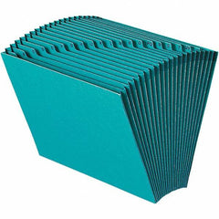 SMEAD - 12 x 10", Letter Size, Teal, A-Z Indexed Expanding Files - Assorted Tab Cut Location - Eagle Tool & Supply