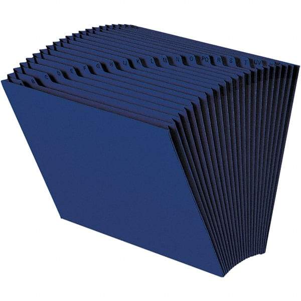 SMEAD - 12 x 10", Letter Size, Navy Blue, A-Z Indexed Expanding Files - Assorted Tab Cut Location - Eagle Tool & Supply