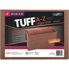 SMEAD - 15 x 10", Legal, Redrope, A-Z Indexed Expanding Files - Assorted Tab Cut Location - Eagle Tool & Supply
