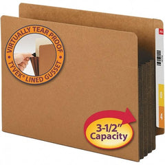 SMEAD - 12-1/4 x 9-1/2", Letter Size, Dark Brown, 3-1/2" Expanding Wallet - Straight Tab Cut Location - Eagle Tool & Supply