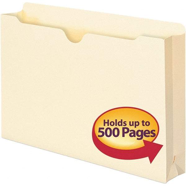 SMEAD - 14-3/4 x 9-1/2", Legal, Manila, File Folders with Top Tab - 11 Point Stock, Straight Tab Cut Location - Eagle Tool & Supply