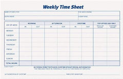 TOPS - 8-1/2" High x 5-1/2" Wide Weekly Time Sheets - Purple, White, Use with Manual Entries - Eagle Tool & Supply