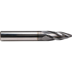 Emuge - 10mm Small End Diam, 26mm LOC, Solid Carbide 4 Flute Tapered Circle Segment Oval Form End Mill - AlCr Finish, 72mm OAL, 10mm Shank Diam, Spiral Flute, 30° Helix - Eagle Tool & Supply
