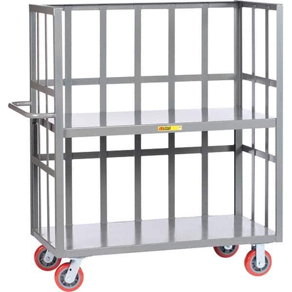 Little Giant - 3,600 Lb Capacity, 2 Shelf, 3-Sided Truck - 60" Long x 24" Wide x 57" High - Eagle Tool & Supply