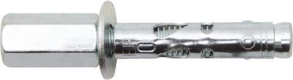 Powers Fasteners - 1/2" Diam, 1/2" Drill, 2-1/4" OAL, 2" Min Embedment Sleeve Concrete Anchor - 1018 Steel, Zinc-Plated Finish, Hex Head, Hex Drive, 2-1/4" Thread Length - Eagle Tool & Supply