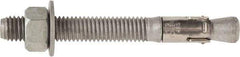 Powers Fasteners - 5/8" Diam, 5/8" Drill, 8-1/2" OAL, 1-1/2" Min Embedment Wedge Expansion Concrete Anchor - 1035 Carbon Steel, Hot Dipped Galvanized Finish, Hex Nut Head, Hex Drive, 6-1/2" Thread Length - Eagle Tool & Supply