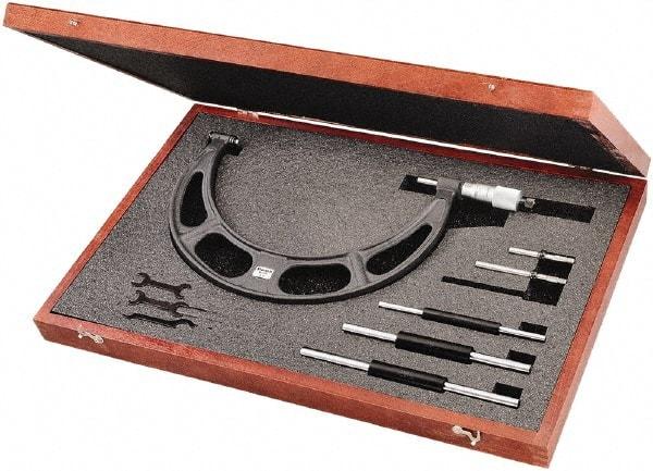 Starrett - Interchangeable-Anvil Micrometers Operation Type: Mechanical Minimum Measurement (Decimal Inch): 6.0000 - Eagle Tool & Supply