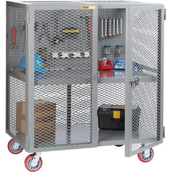 Little Giant - 2,000 Lb Capacity, 1 Shelf, Security Cart - 27" Long x 27" Wide x 56" High - Eagle Tool & Supply