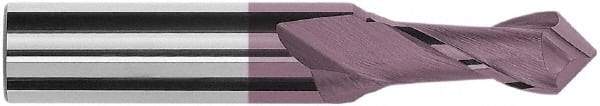 Magafor - 1.7mm Diam, 0.134" LOC, 2 Flute, 90° Point Angle, Solid Carbide Drill Mill - Hard'X Finish, 1-1/2" OAL, 0.118" Shank Diam - Eagle Tool & Supply