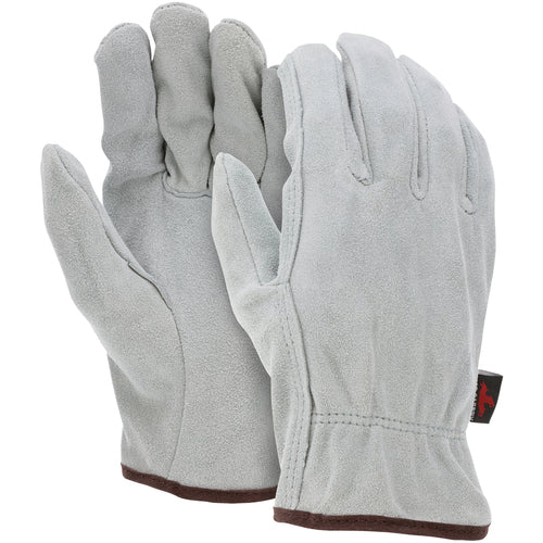 Drivers Glove - Natural Pearl Gray Split Leather - Select Grade - Straight Thumb - Size Small - Eagle Tool & Supply
