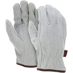 Drivers Glove - Natural Pearl Gray Split Leather - Select Grade - Straight Thumb - Size X-Large - Eagle Tool & Supply