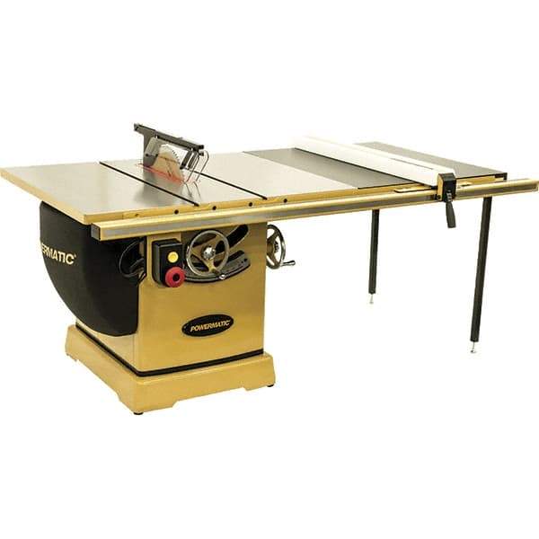 Jet - 14" Blade Diam, 1" Arbor Diam, 3 Phase Table Saw - 7.5 hp, 230/460 Volt, 15-1/2" Cutting Depth - Eagle Tool & Supply