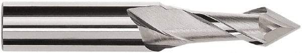 Magafor - 2.5mm Diam, 0.195" LOC, 2 Flute, 60° Point Angle, Solid Carbide Drill Mill - Bright Finish, 1-1/2" OAL, 0.118" Shank Diam - Eagle Tool & Supply