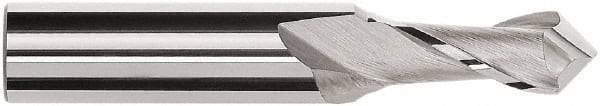 Magafor - 0.2mm Diam, 0.016" LOC, 2 Flute, 90° Point Angle, Solid Carbide Drill Mill - Bright Finish, 1-1/2" OAL, 0.118" Shank Diam - Eagle Tool & Supply