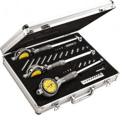 Starrett - 50" to 160" Dial Bore Gage Set - 0.01mm Graduation, 300" Gage, Hardened Tool Steel - Eagle Tool & Supply