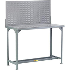 Little Giant - 48 Wide x 30" Deep x 60" High, Steel Workbench with Pegboard - Fixed Legs - Eagle Tool & Supply