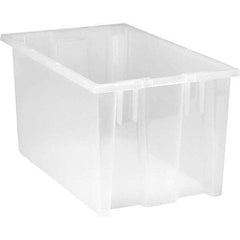 Quantum Storage - 90 Lb Load Capacity Clear Polypropylene Tote Container - Stacking, Nesting, 9" Long x 11" Wide x 18" High - Eagle Tool & Supply