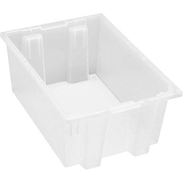 Quantum Storage - 65 Lb Load Capacity Clear Polypropylene Tote Container - Stacking, Nesting, 8" Long x 13-1/2" Wide x 19-1/2" High - Eagle Tool & Supply