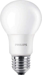 Philips - 5 Watt LED Residential/Office Medium Screw Lamp - 2,700°K Color Temp, 450 Lumens, 120 Volts, Dimmable, A19, 15,000 hr Avg Life - Eagle Tool & Supply