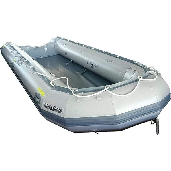 PRO-SAFE - Emergency Preparedness Supplies Type: Rescue Boat Contents/Features: Transom Style; Carry Bag; Foot Pump; (2) Oars; Repair Kit; (2) Aluminum Bench Seats; 8 Person - Eagle Tool & Supply