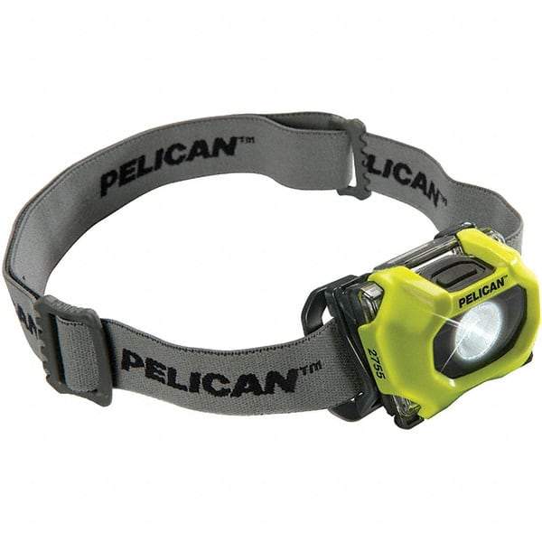 Pelican Products, Inc. - White LED Bulb, 118 Lumens, Hands-free Flashlight - Yellow Polycarbonate Body, 3 AAA Alkaline Batteries Included - Eagle Tool & Supply