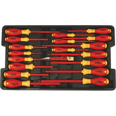 Wiha - 19 Piece Slotted, Phillips, Square & Terminal Xeno Screwdriver Set - Comes in Box - Eagle Tool & Supply