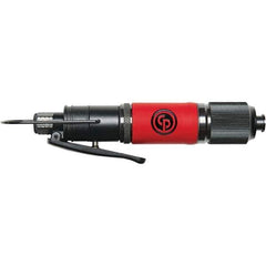 Chicago Pneumatic - 1/4" Bit Holder, 1,300 RPM, Pistol Grip Handle Air Screwdriver - 2-1/2 to 5.8 Ft/Lb Torque, 1/4" Inlet, 14.8 CFM - Eagle Tool & Supply