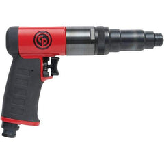 Chicago Pneumatic - 1/4" Bit Holder, 800 RPM, Pistol Grip Handle Air Screwdriver - 7.4 to 14.8 Ft/Lb Torque, 1/4" Inlet, 28.4 CFM - Eagle Tool & Supply