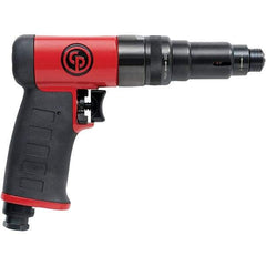 Chicago Pneumatic - 1/4" Bit Holder, 1,900 RPM, Pistol Grip Handle Air Screwdriver - 0.3 to 3.8 Ft/Lb Torque, 1/4" Inlet, 28.2 CFM - Eagle Tool & Supply