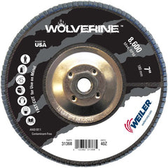 7″ Vortec Pro Abrasive Flap Disc, Angled, Phenolic Backing, 40Z, 5/8″-11 UNC Nut - Eagle Tool & Supply