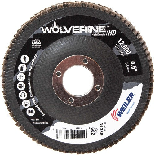 4 1/2″ - 7/8″ - 60 Grit - T29 Zirconium Wolverine Fast Cut Flap Disc - Eagle Tool & Supply