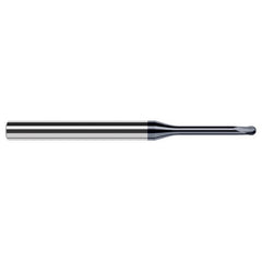 ‎5/64″ Dia. × 1/4″ Shank × 1/16″ DOC × 2-1/2″ OAL, Carbide AlTiN, 2 Flute, Ballnose End Mill