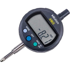 Mitutoyo - 0 to 12.7mm Range, 0.001mm Graduation, Electronic Drop Inidicator - Flat Back, 0.02mm Accuracy, LCD Display, Metric - Eagle Tool & Supply