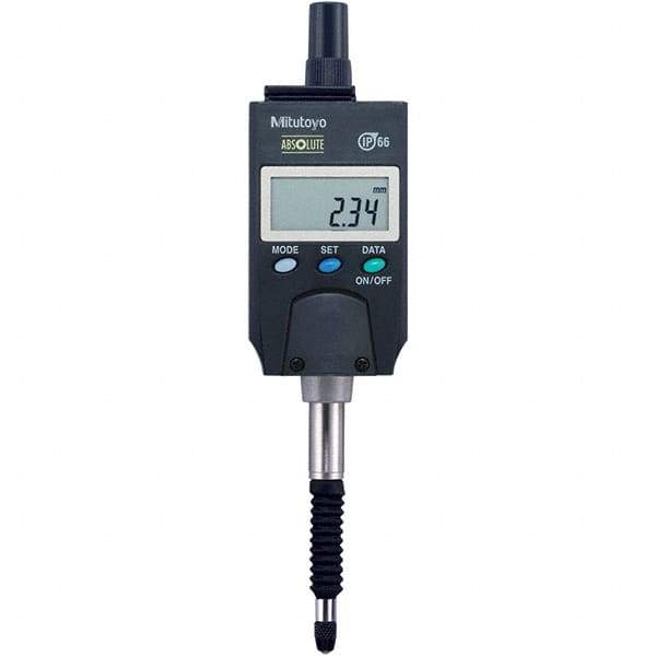 Mitutoyo - 0 to 5mm Range, 0.001 & 0.01mm Graduation, Electronic Drop Inidicator - Lug Back, 0.003mm Accuracy, LCD Display, Metric - Eagle Tool & Supply